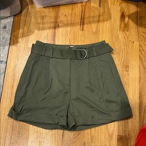 Elizabeth and James Dark Green Belted Cargo Shorts